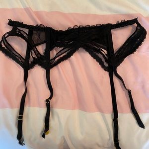 Black lace garter belt